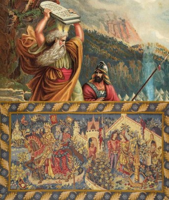 The Haywood Tapestries show King Arthur, a famous adoptee of noble lineage, like Moses, the greatest adoptee of the Bible and the Jewish and Christian traditions.